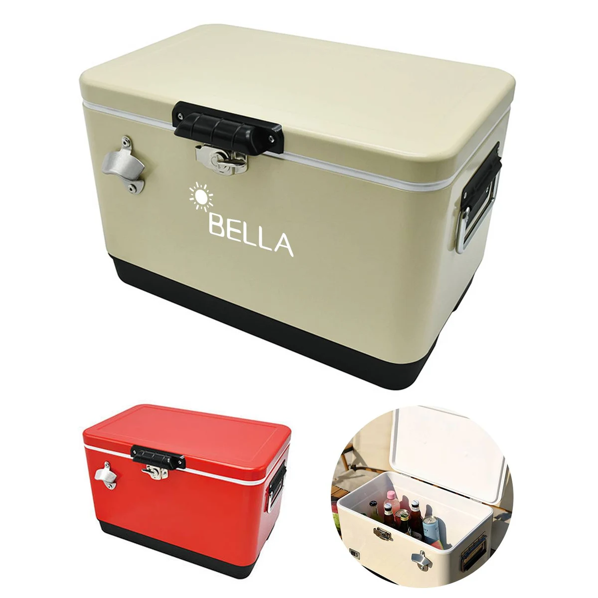 Car mounted outdoor retro iron cooler insulated case 1