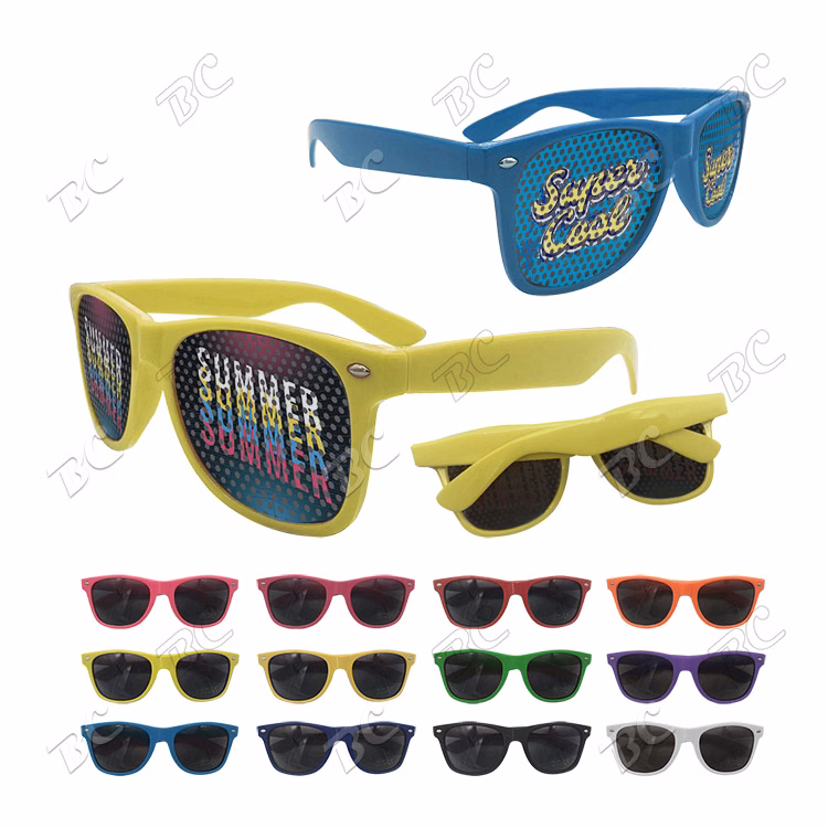 Free Shipping Full Color Solid Frame Cool Lens Promotional Sunglasses