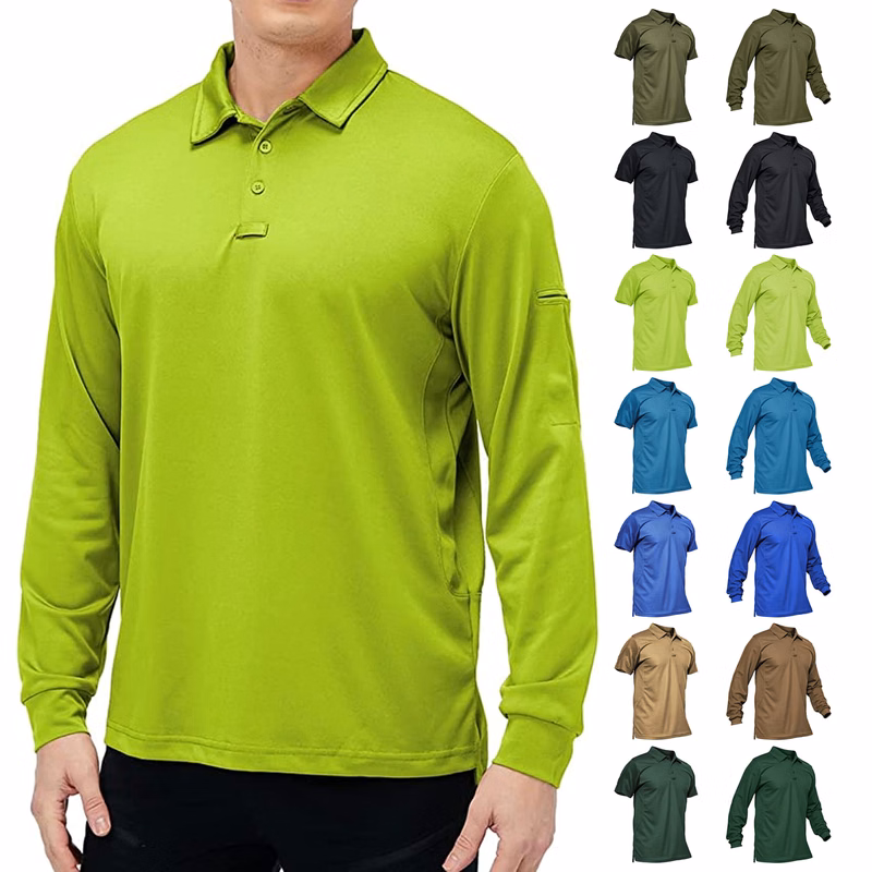 Quick Dry Men's Long Sleeve Polo Shirt
