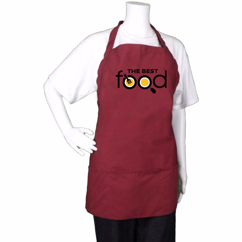 Burgundy Restaurant-Style Bib Apron
