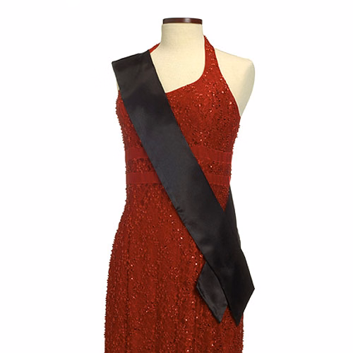 Black Satin Pageant Sash
