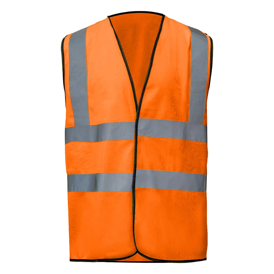 VISIPRO Unisex Hook & Loop Safety Vest w/ Reflective Bands & 1