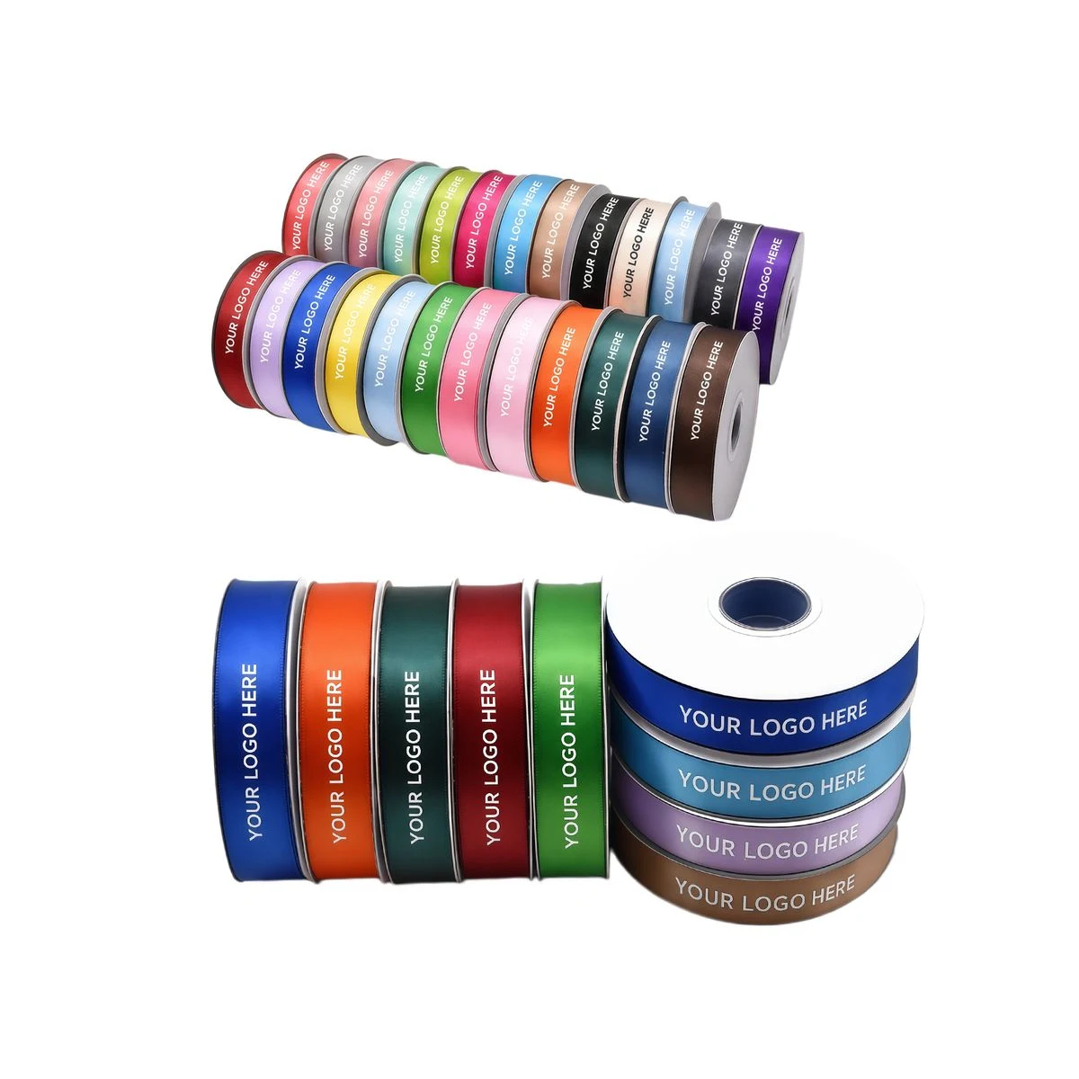 2 Rolls Rainbow Satin Ribbon 100 Yard 0.79in MOQ 1