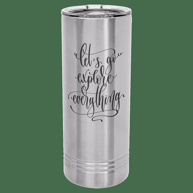 22 Oz. Stainless Steel Skinny Tumbler With Slider Lid