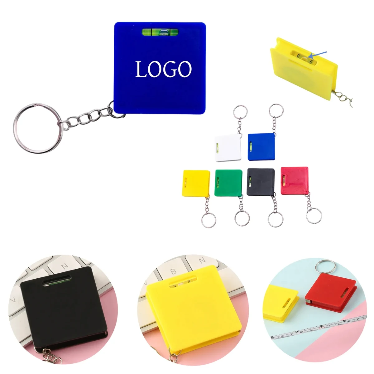 Mini Horizontal Square Tape Measure Key Chain 1