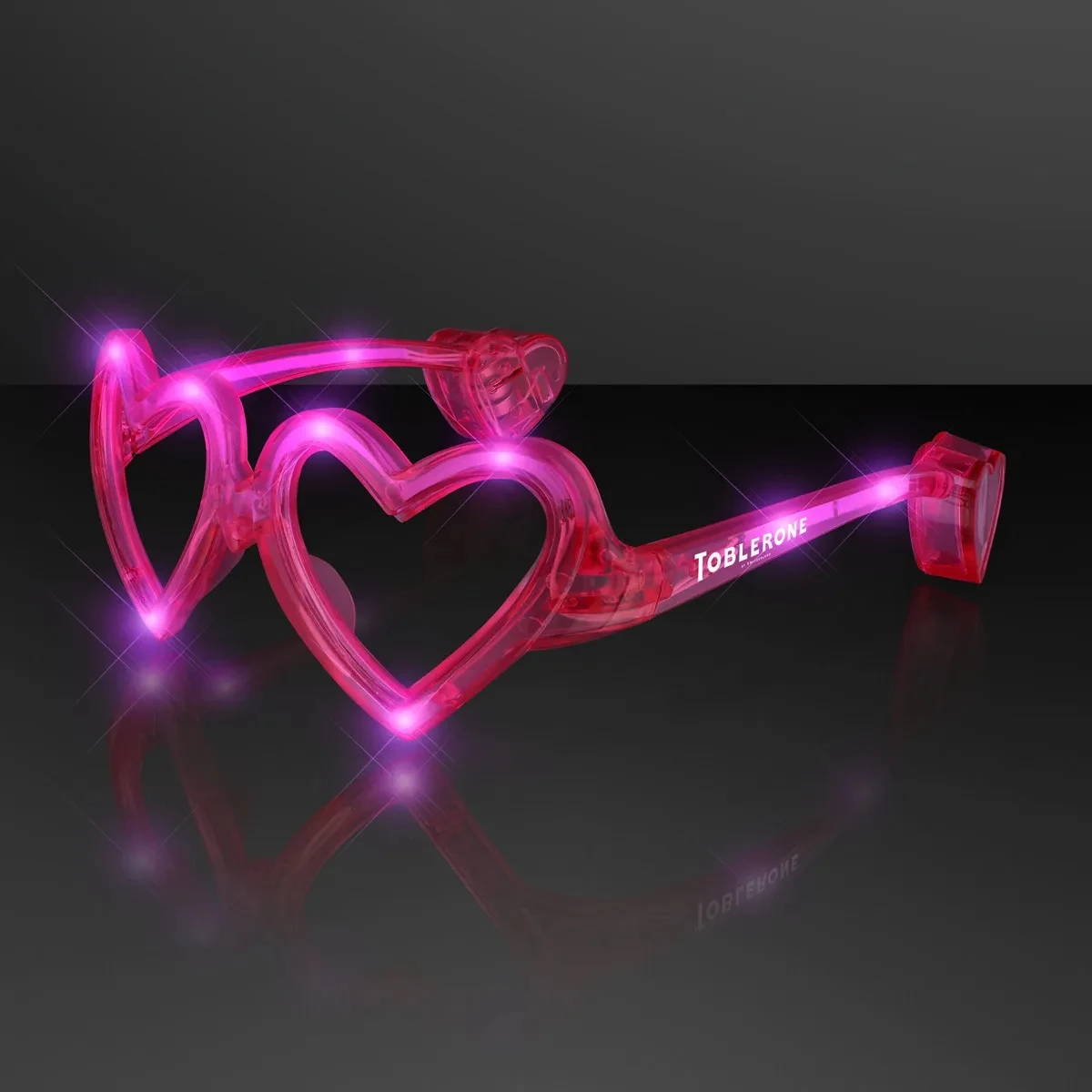 LED Pink Heart Glasses, no lens 1