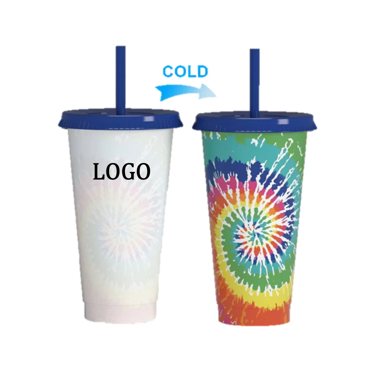 Color Changing Tumbler w/Lid & Straw 1