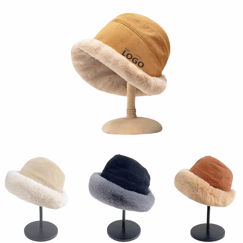 Winter Fashion Thickened Warm Solid Color Fisherman Hat