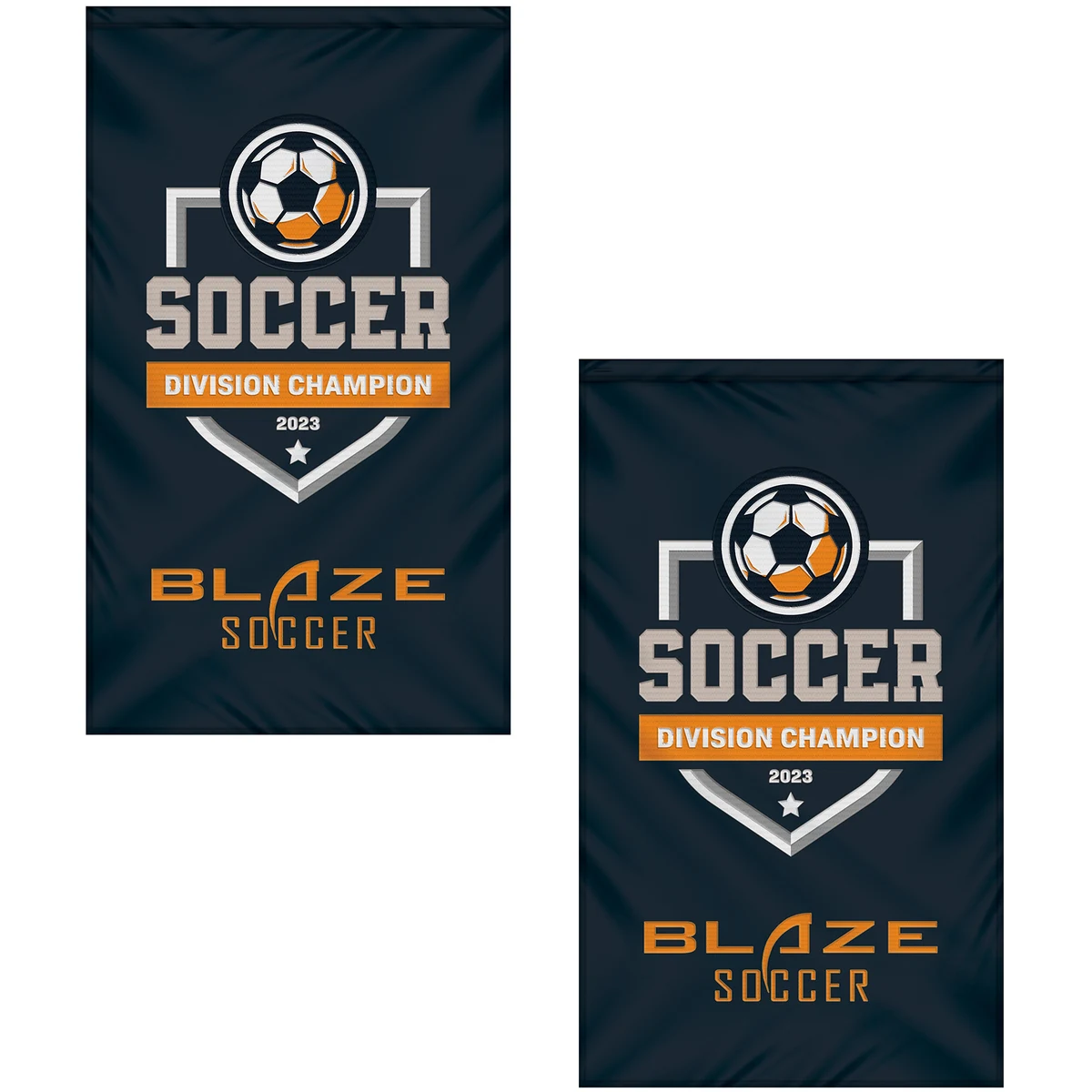 3' x 5' Double Sided Embroidered Banner with Pole Sleeve 1