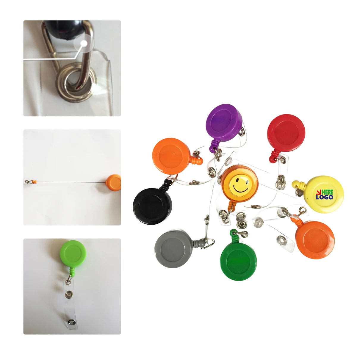 MOQ 50 Round Retractable Badge Reel for ID Card Holders 1