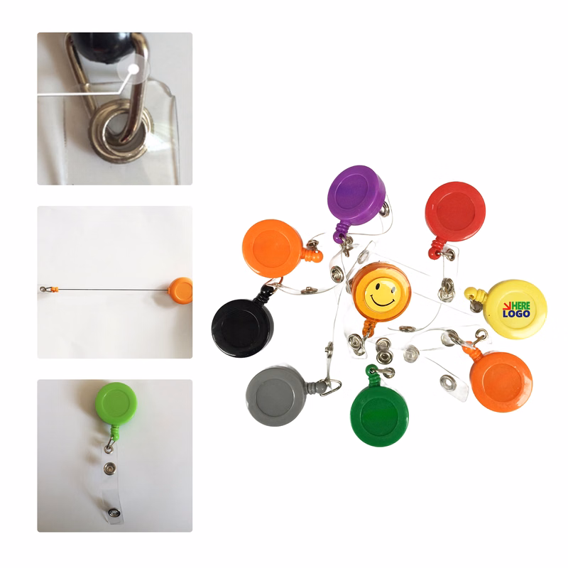 MOQ 50 Round Retractable Badge Reel for ID Card Holders