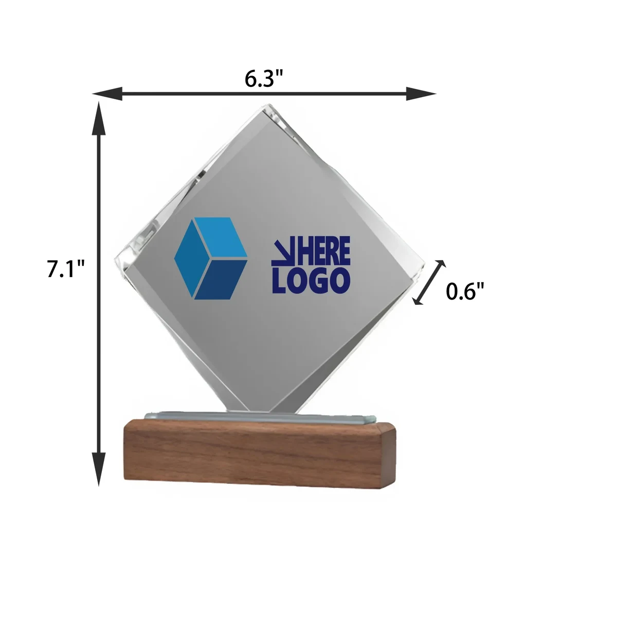 MOQ 3 PCS Crystal Memorial Trophy 1