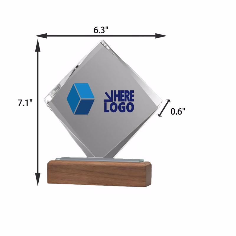 MOQ 3 PCS Crystal Memorial Trophy