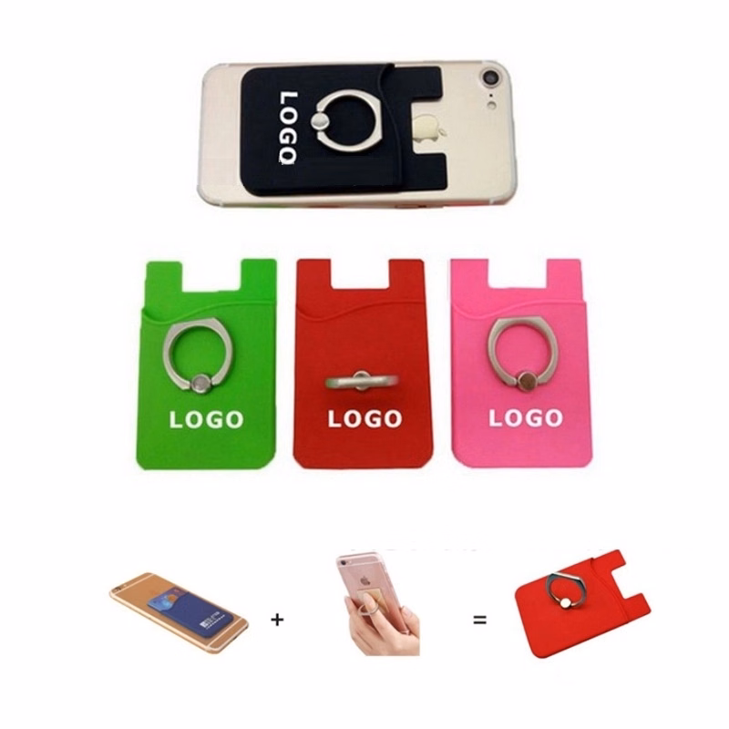 2-in-1 Smartphone Wallet with Metal Ring Phone Stand Holder