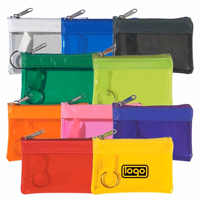 PVC Wallet Coin Purse w/ Key Ring