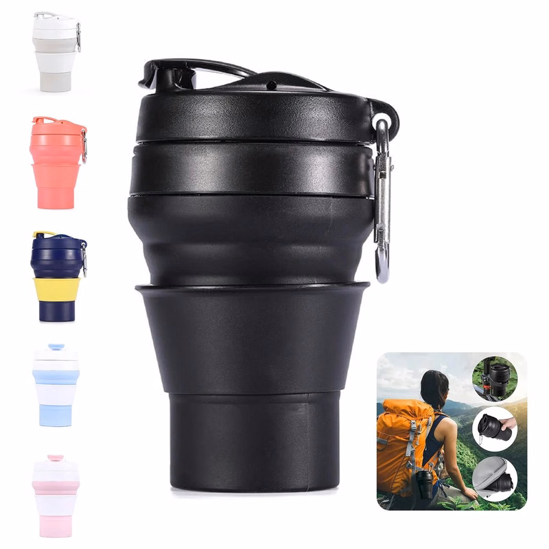 20 OZ 600ml Silicone Folding Camping Cup