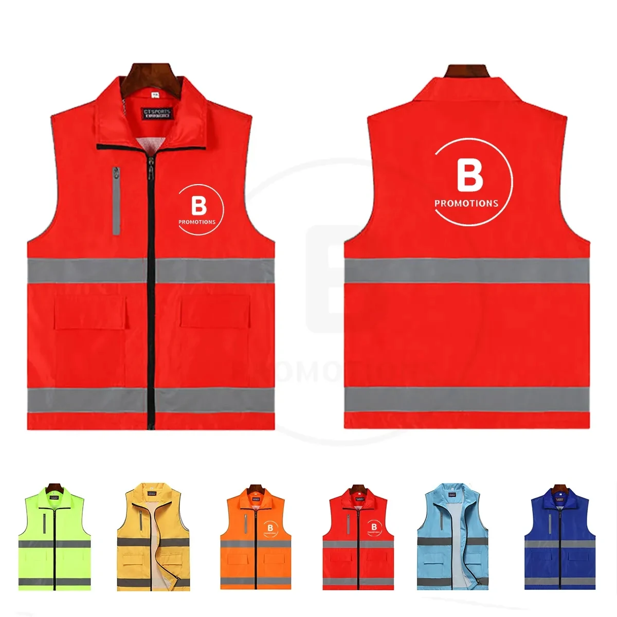 High Visibility Reflective Safety Vests with 8 Pockets 1