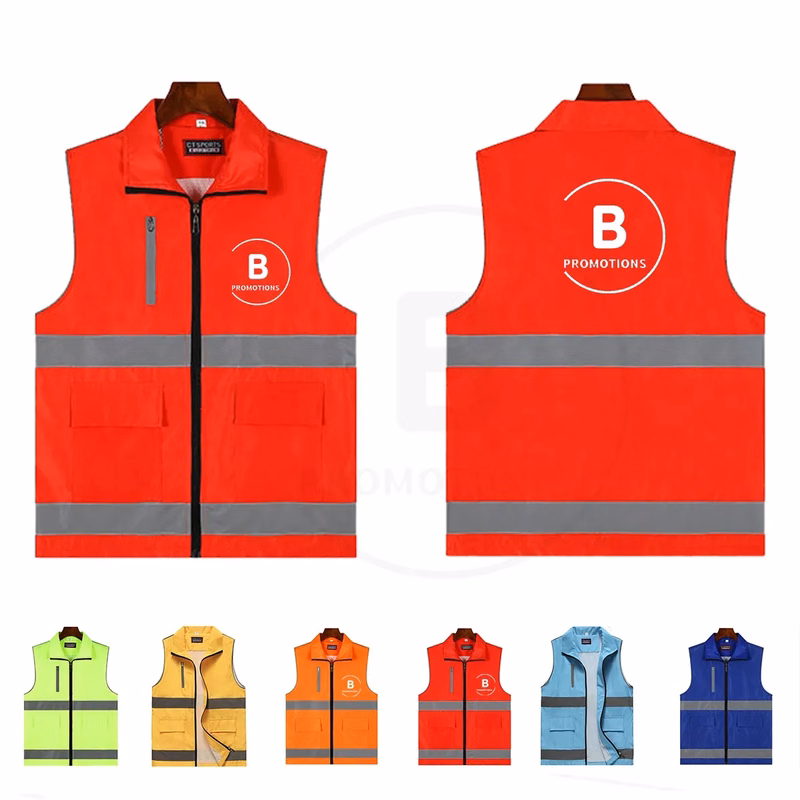 High Visibility Reflective Safety Vests with 8 Pockets