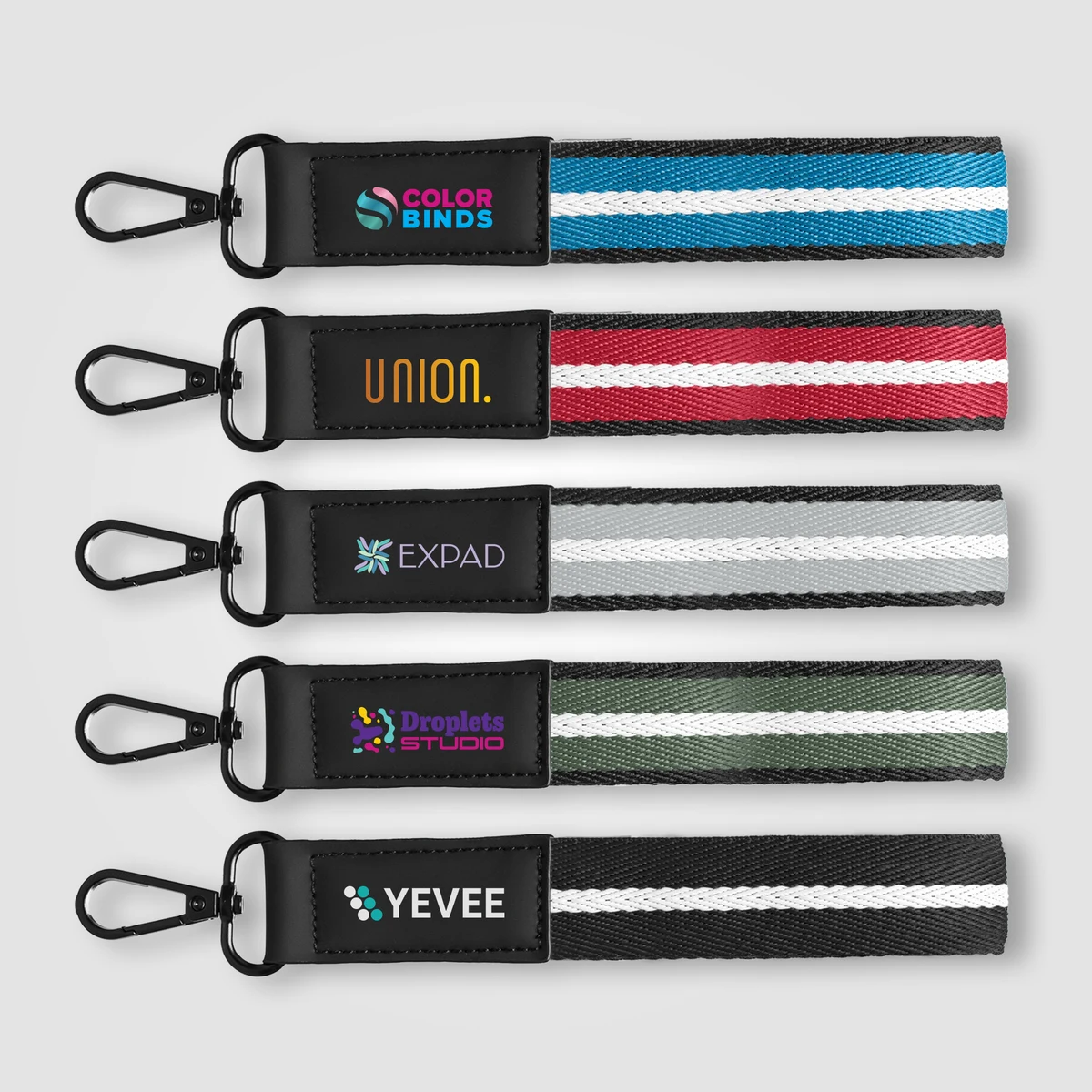Newport rPET Woven Chevron Snap Trigger Keychain - 7.5" x 1" 1