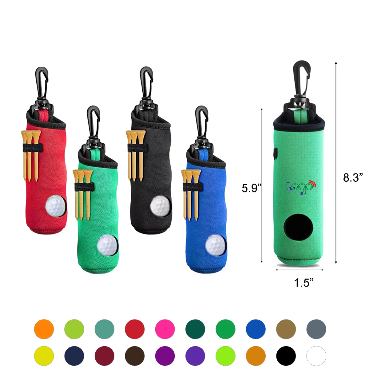 Clip-On Neoprene Golf Ball Pouch 1