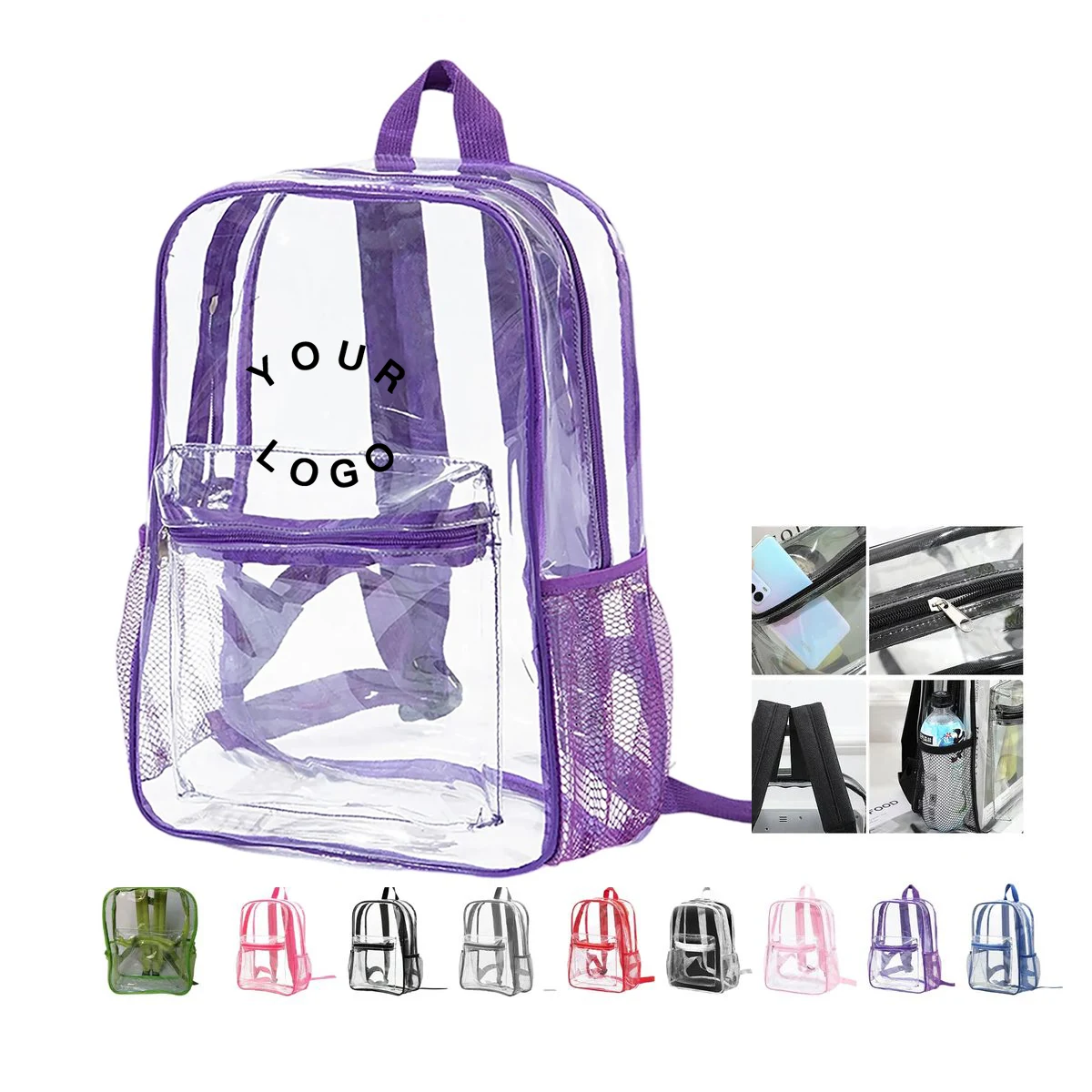 Backpack PVC Waterproof Clear 11.1x15 1