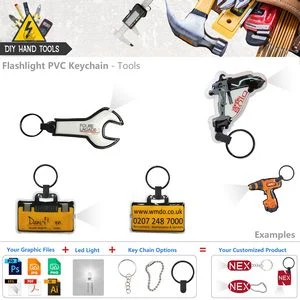 Custom Tools Themed Keychain LED Flashlight 1