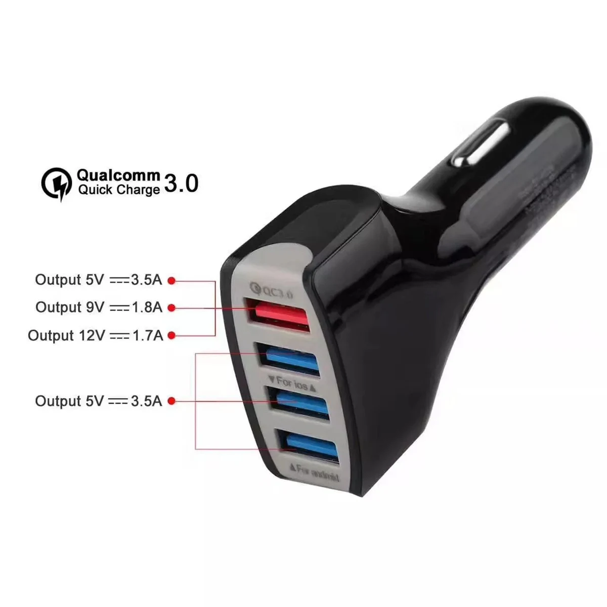 3.1A Car 4 Usb Charger 1