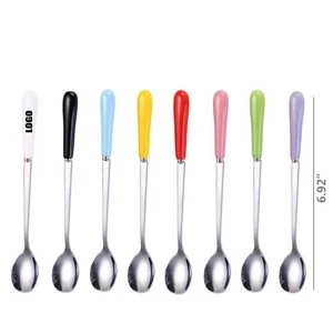 6.92 Inch Ceramic Handle Steel Spoon 1