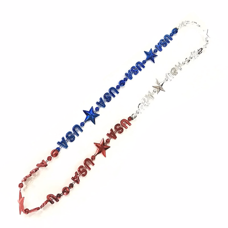 Independence Day USA Pentagram Bead Necklace