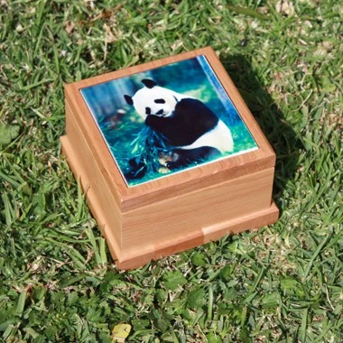 Red Alder Pet Urn with Routed Top, Size Large 1