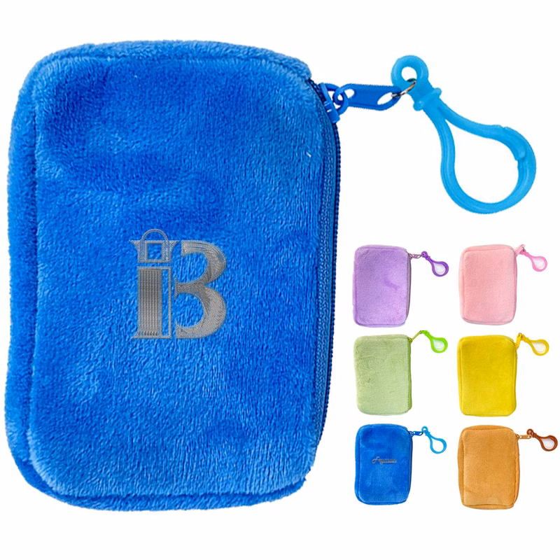 Solid Color Square Mini Plush Storage Bag