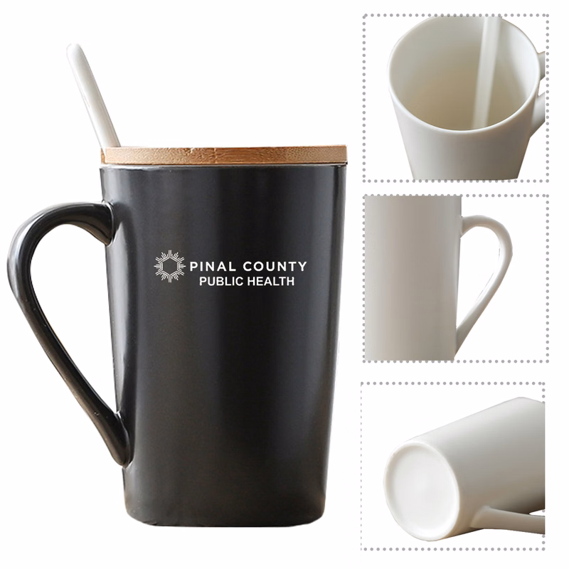Ceramic Custom Mug Black C-HandleCeramic Custom Mug- 13oz