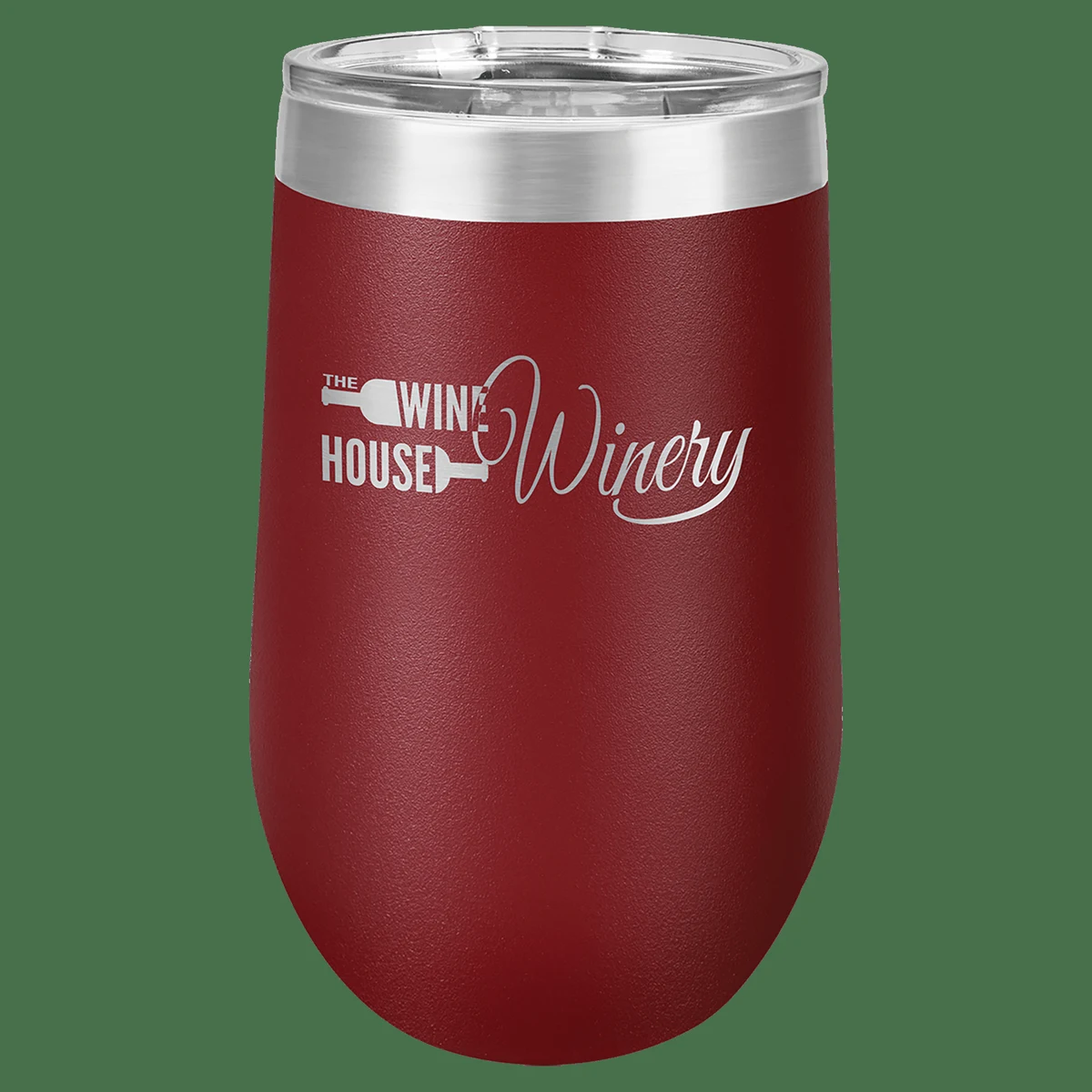 Polar Camel 16 oz. Maroon Vacuum Insulated Stemless Tumbler with Lid 1