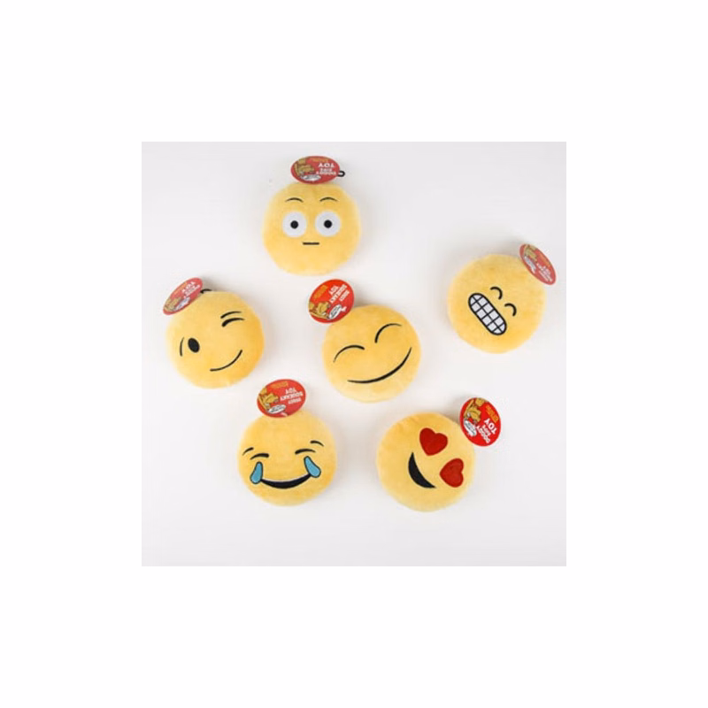 Plush Emoticon Dog Toys - Assorted Squeaker