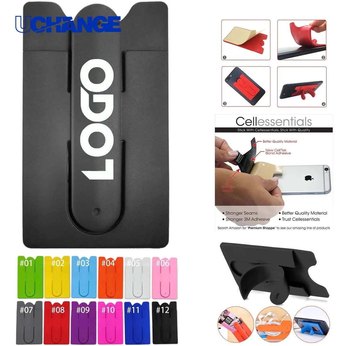 Silicone Cell Phone Stand and Wallet Combo for Desk & Daily Carry 1