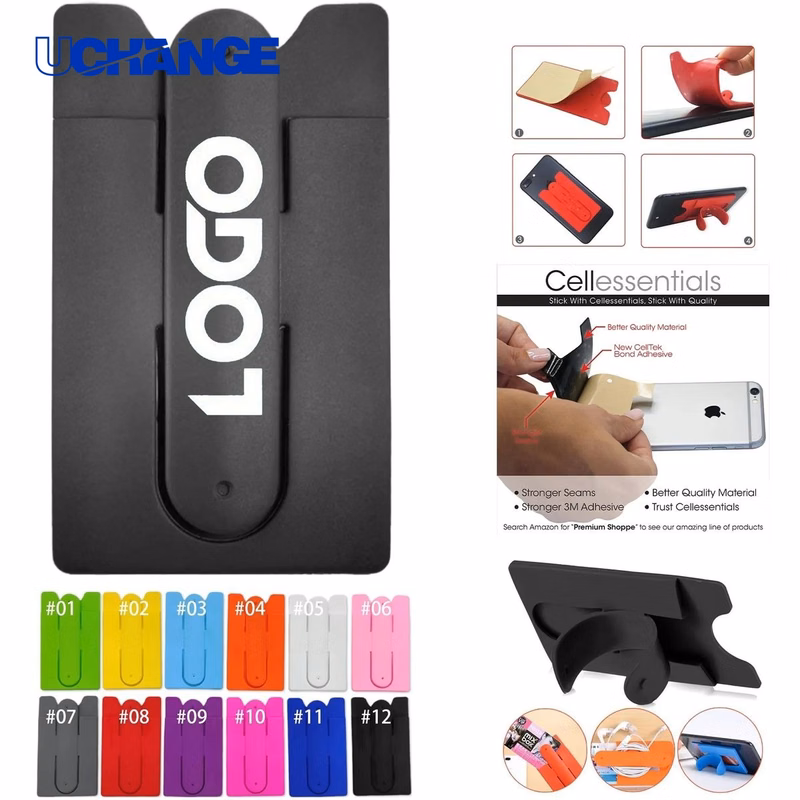 Silicone Cell Phone Stand and Wallet Combo for Desk & Daily Carry