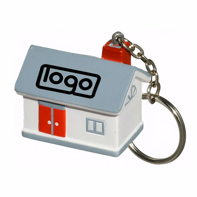 PU House Stress Relief Keychain
