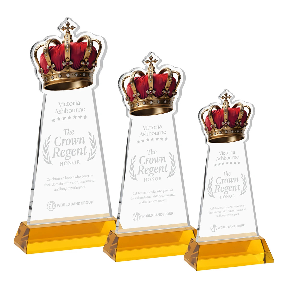 Crown Award on Hartford Base - Amber 1
