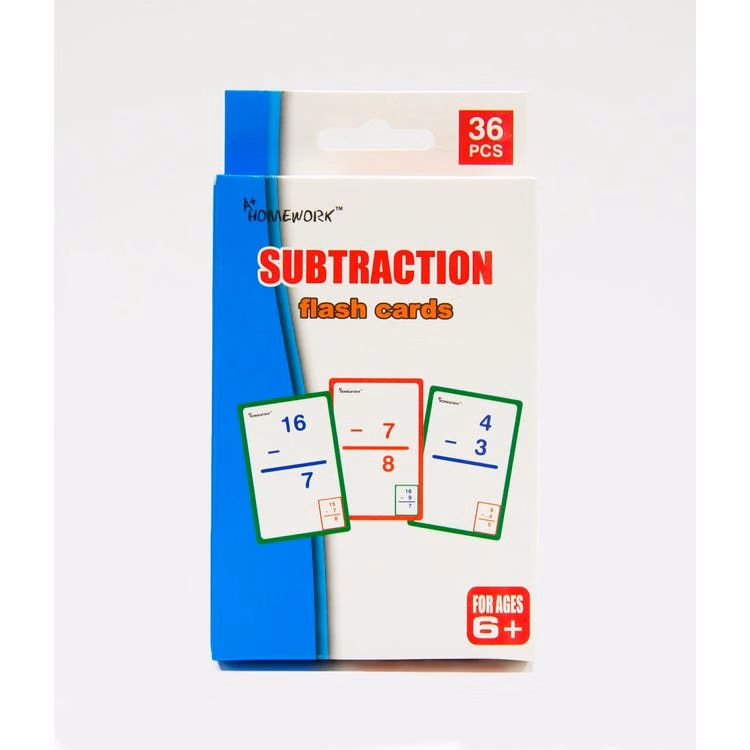 Subtraction Flashcards - 36 Count Double Sided