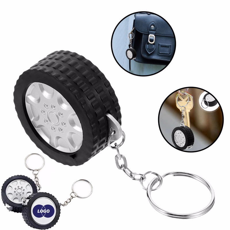 Automotive Tire Mini Tape Measure Keychain Tool