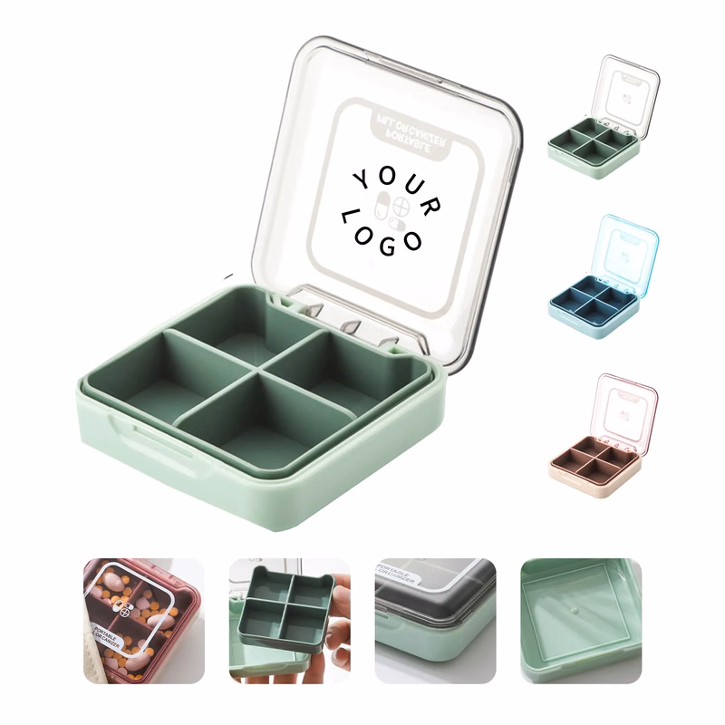 Travel Medication Organizer with 4 Separate Sections