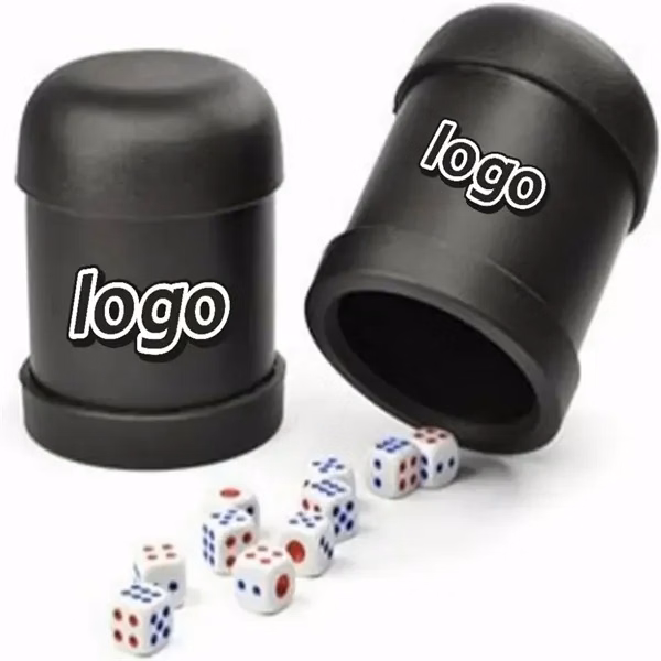 Custom Plastic Dome Dice Cup 3.31x4.02 — Bar & Game Night Entertainment Item