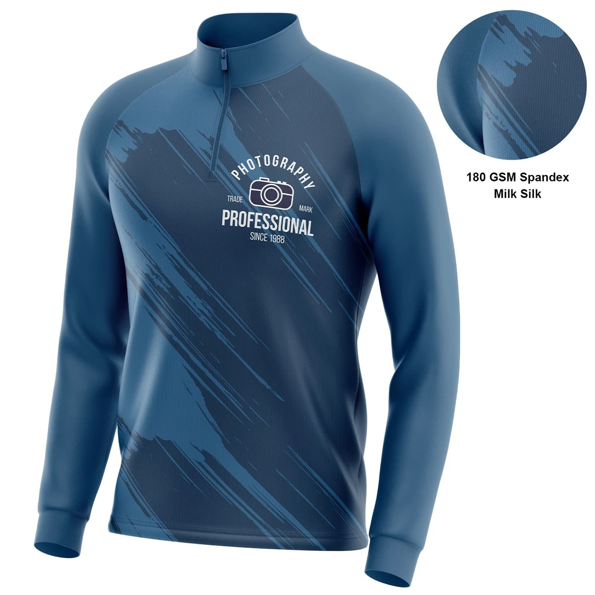 Unisex 180 GSM Spandex Milk Silk Sublimation Quarter Zipper Sweatshirt 1