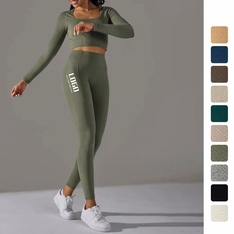 Fitness Yoga Long Sleeve High Waist Suit