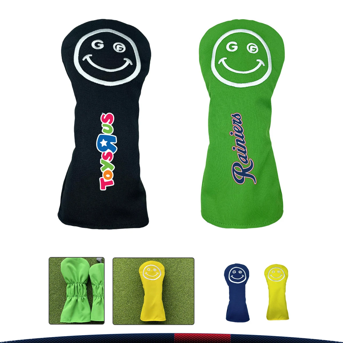 Marrowe Canvas Smiley Face Golf Driver Headcover 1