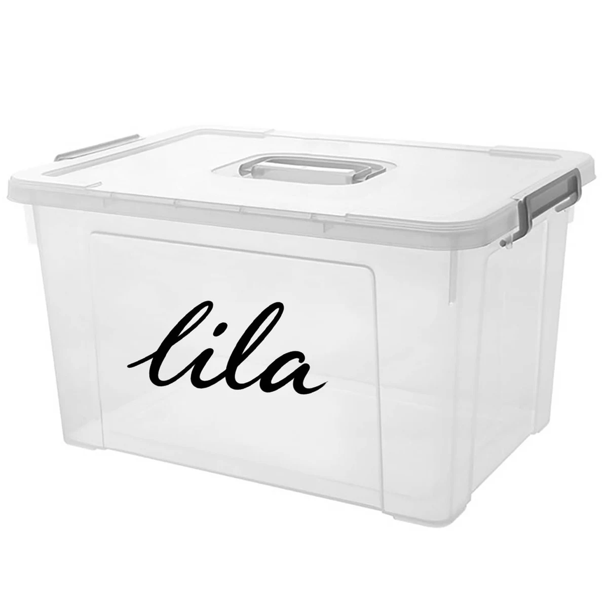 Thick Clear Plastic Storage Organizer Bin w/ Handle 1