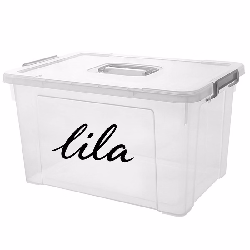 Thick Clear Plastic Storage Organizer Bin w/ Handle