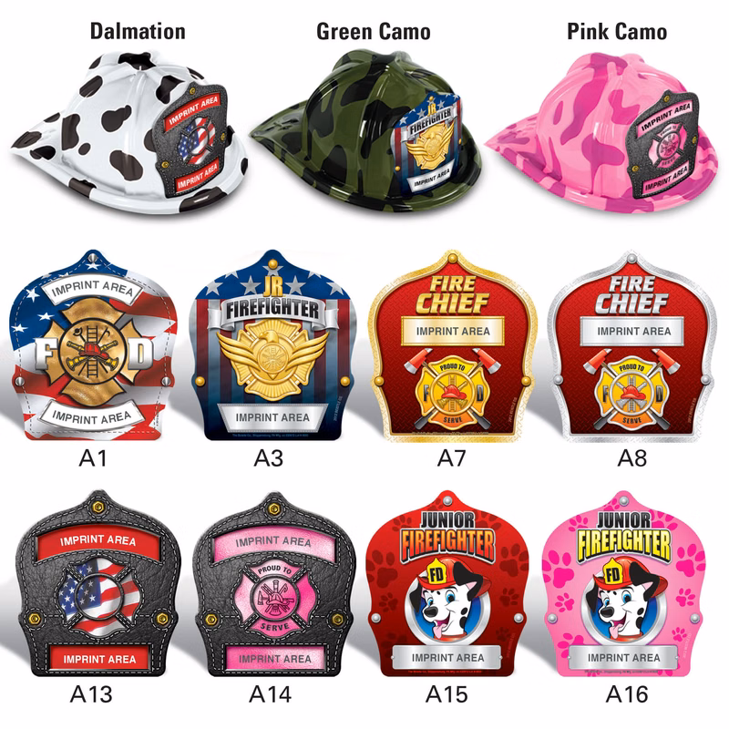 Plastic "Camo" Fire Hats w/ Custom Imprinted Paper Shields