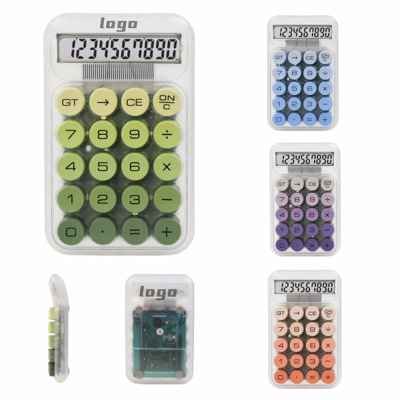 Gradient Mini Calculator Round Mechanical Keys Expo Promo