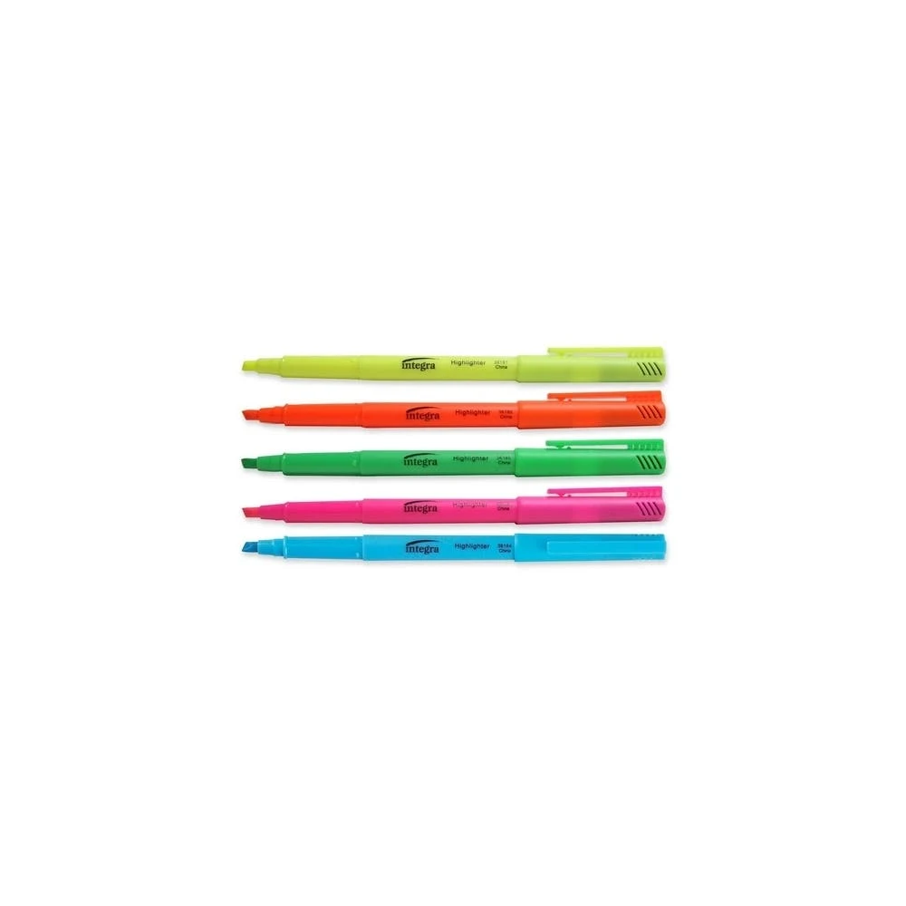 Highlighters - 5 Fluorescent Colors Pen-style Chisel Tip 1